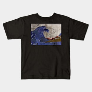 Paper collage of the Great Wave off Kanagawa Kids T-Shirt